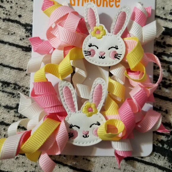 Gymboree Spring Celebrations Easter Bunny Hair Clips Size 2 3 4 5 6 7 8 9 NWT - Picture 2 of 3